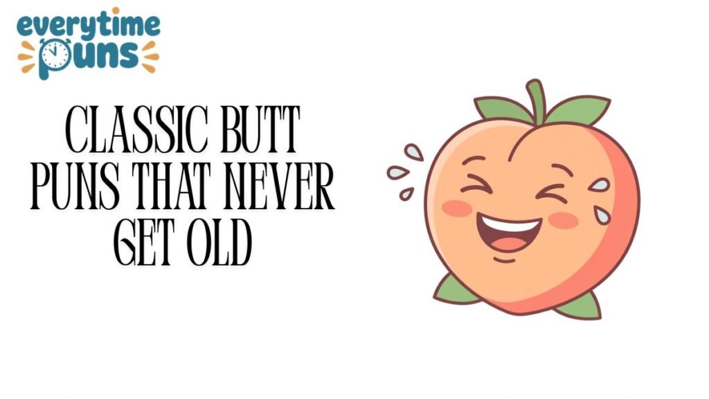 classic butt puns funny jokes illustration simple design