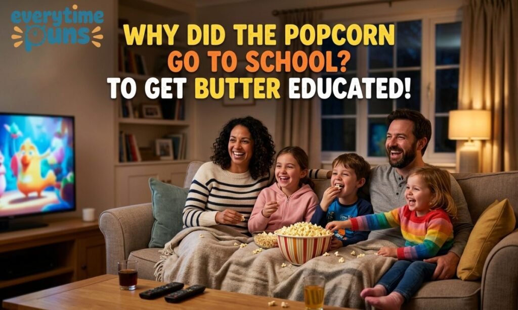 kids popcorn jokes family movie night funny popcorn humor children image