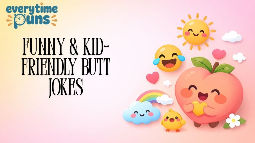 kid friendly butt jokes funny clean humor illustration