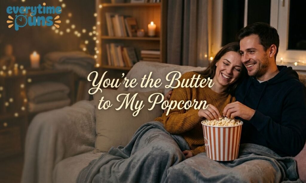 romantic popcorn couple butter to my popcorn love quote cozy movie night image