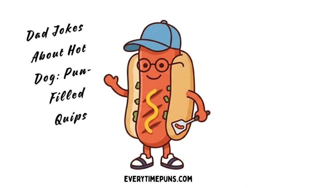 hot dog dad jokes funny illustration dad style hot dog