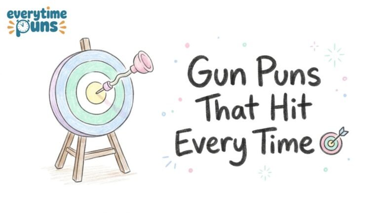 gun puns funny target illustration
