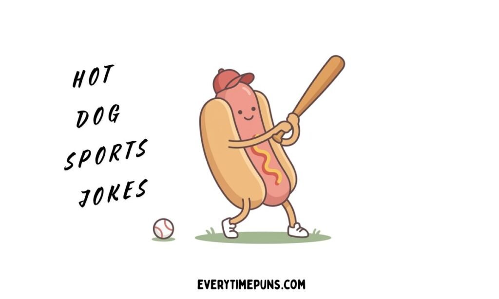 hot dog sports jokes illustration funny sports hot dog