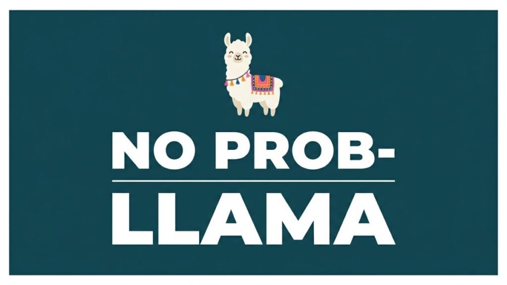 Minimal llama one liner pun design illustration
