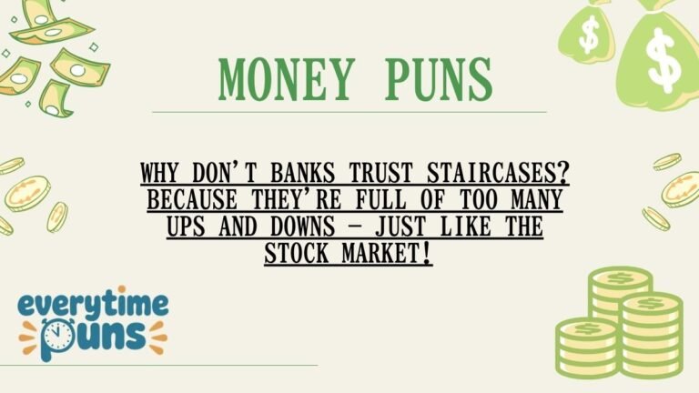 funny money puns collage with coins cash and laughing emojis colorful design