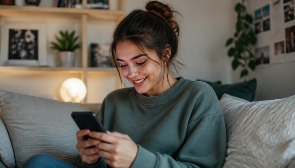 Person replying to a text message on their phone