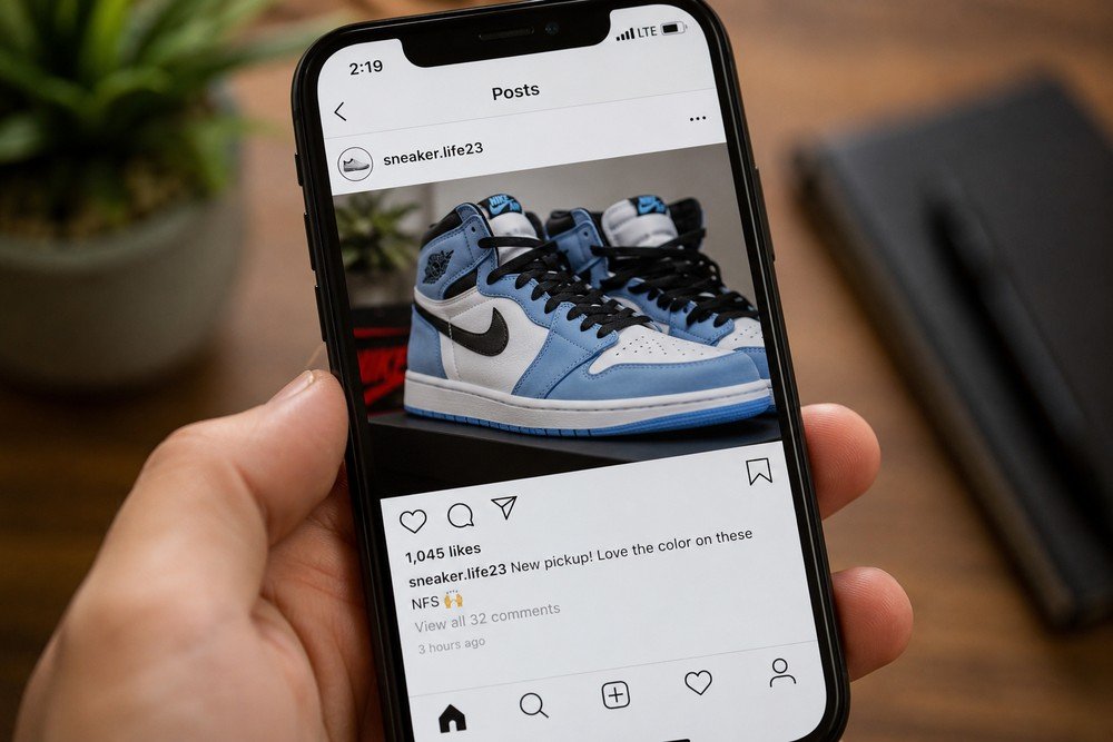 Instagram caption using NFS to mean an item is not for sale