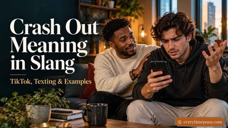 Crash Out Meaning in Slang with a frustrated man and supportive friend.
