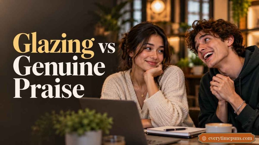 Glazing Meaning in Slang compared with sincere praise between friends.